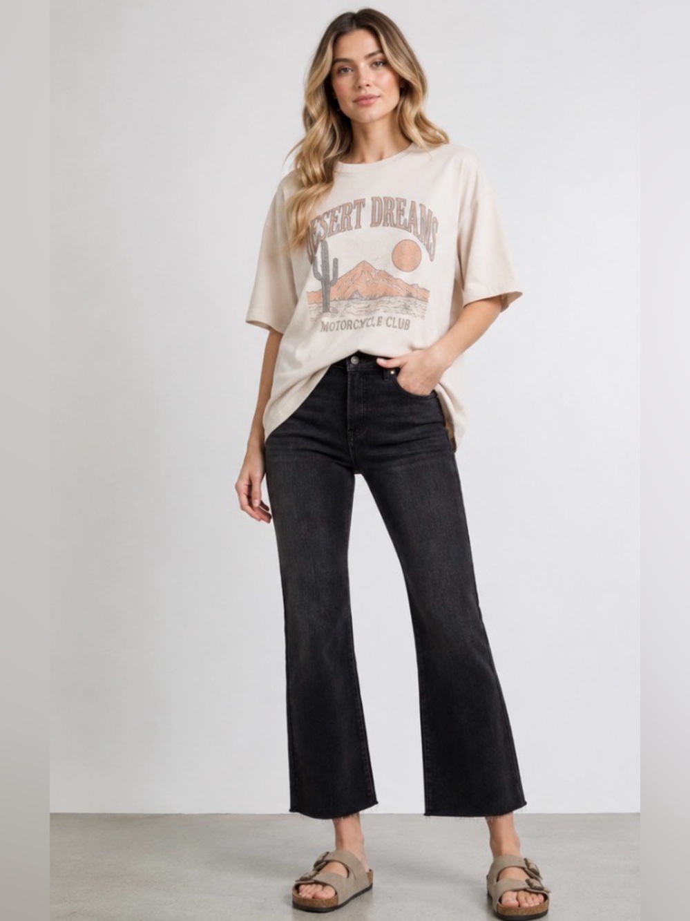 Risen Tummy Control Mid Rise Crop Straight Jeans